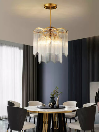 Lustra Lustre Verre Tige Vague Forme