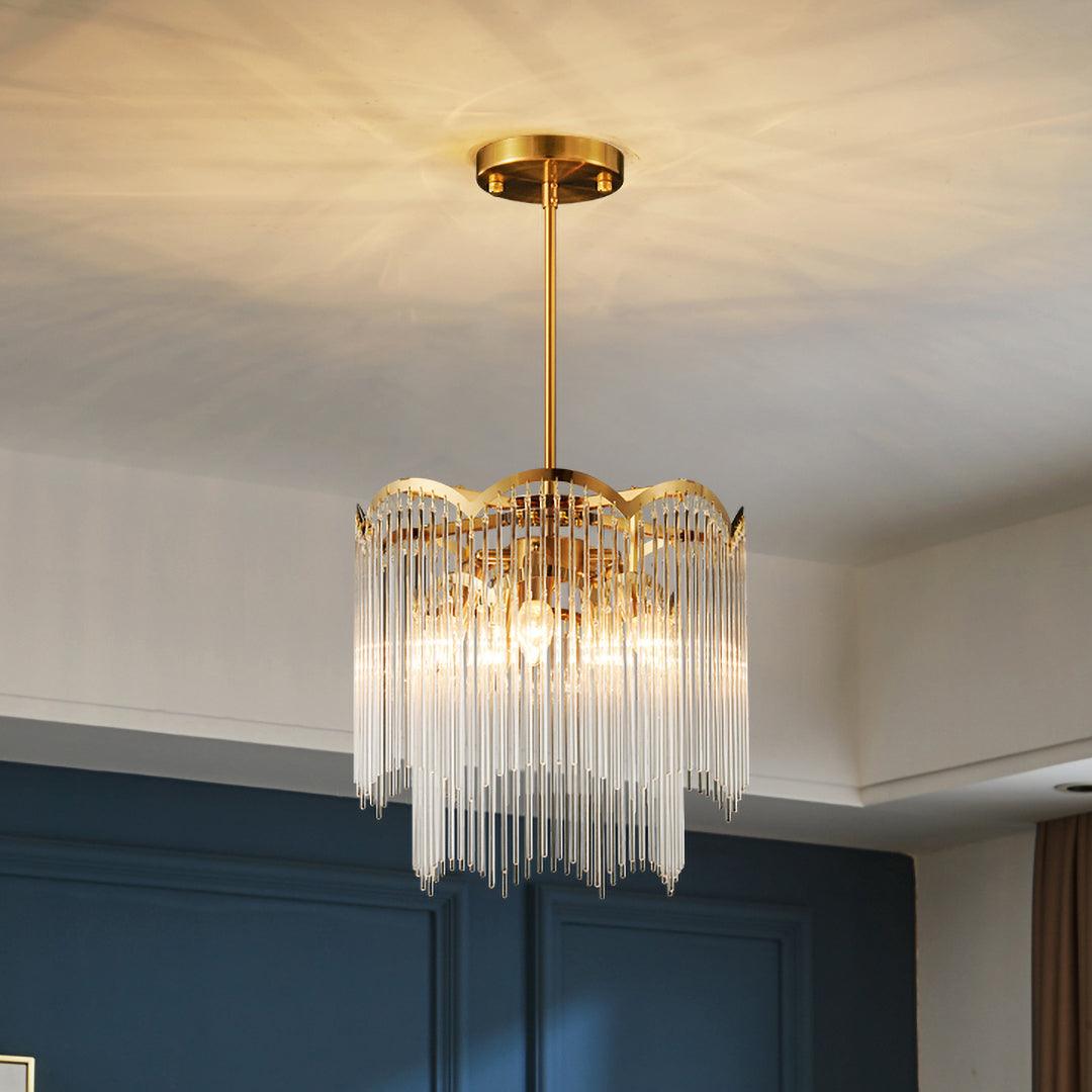 Alvaine Lustre Verre Tige Vague Forme