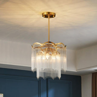 Lustra Lustre Verre Tige Vague Forme
