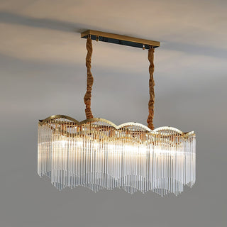 Lustra Lustre Verre Tige Vague Forme