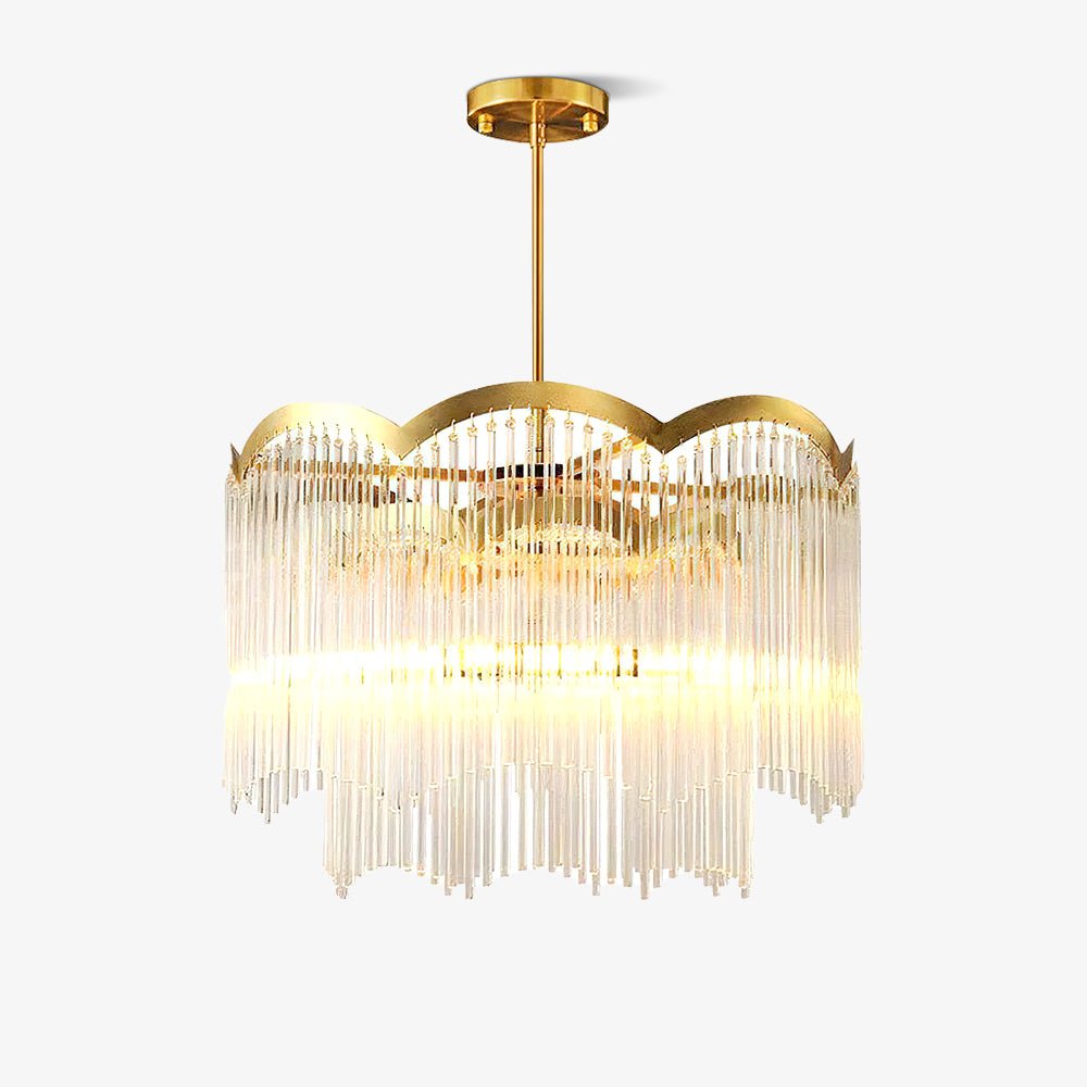 Alvaine Lustre Verre Tige Vague Forme