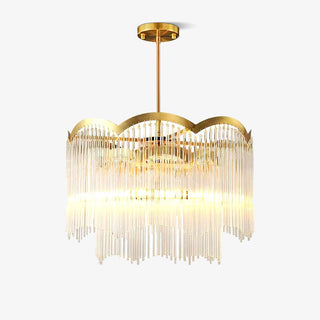 Lustra Lustre Verre Tige Vague Forme