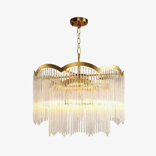 Lustra Lustre Verre Tige Vague Forme
