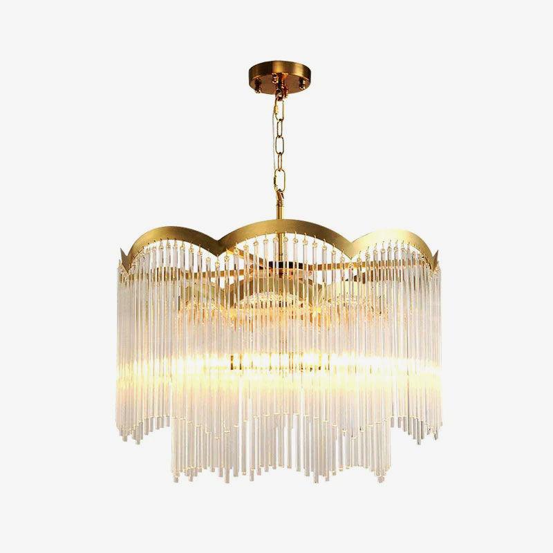 Alvaine Lustre Verre Tige Vague Forme