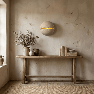 Cleft Travertine Globe Wall Sconce-Neutral Decor