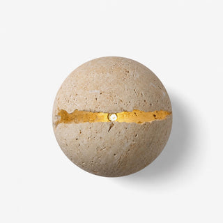 Cleft Travertine Globe Wall Sconce-Neutral Decor