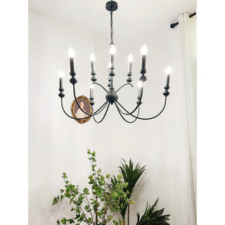 Crest Lustre Métal Noir Industriel Vintage Premium