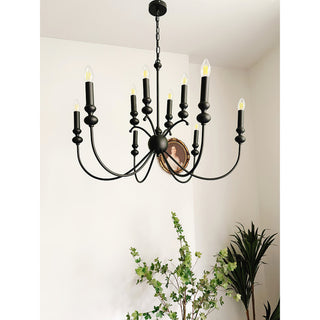 Crest Lustre Métal Noir Industriel Vintage Premium