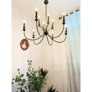 Crest Lustre Métal Noir Industriel Vintage Premium