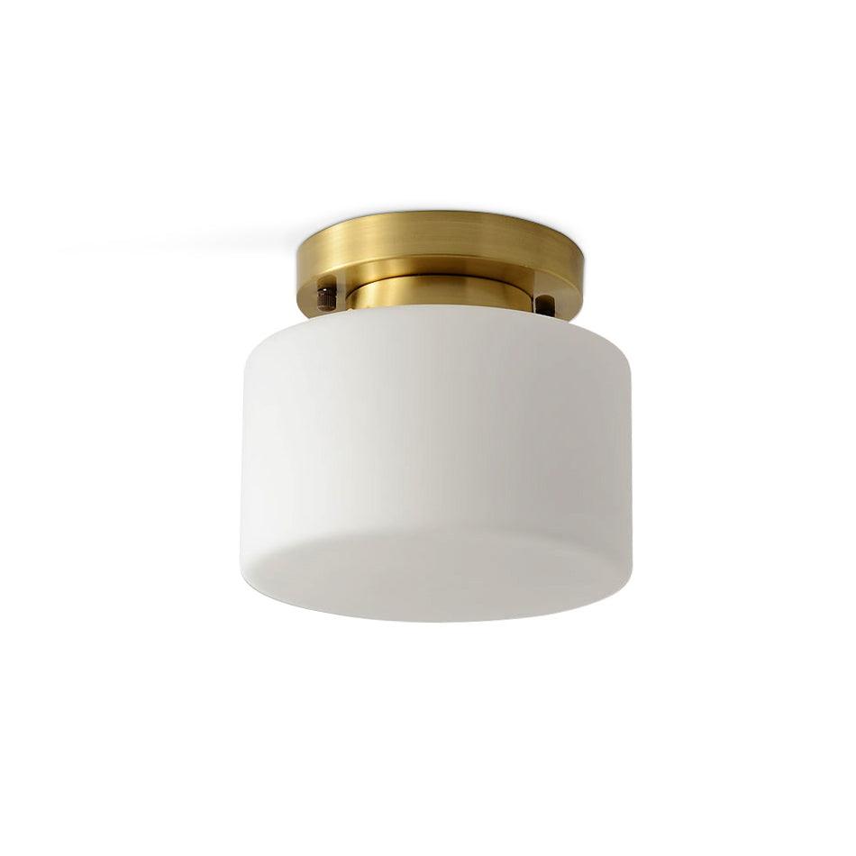 Orenoria Plafonnier Flush Art Nordique Laiton Verre