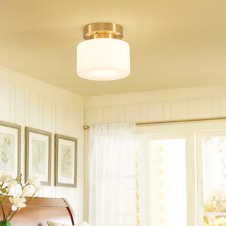 Elsilisra Plafonnier Flush Art Nordique Laiton Verre