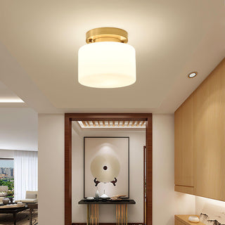 Elsilisra Plafonnier Flush Art Nordique Laiton Verre