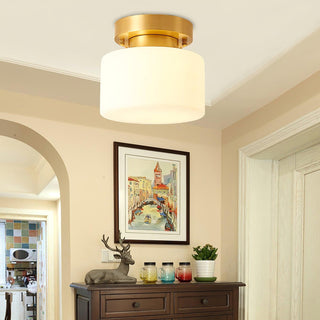 Elsilisra Plafonnier Flush Art Nordique Laiton Verre