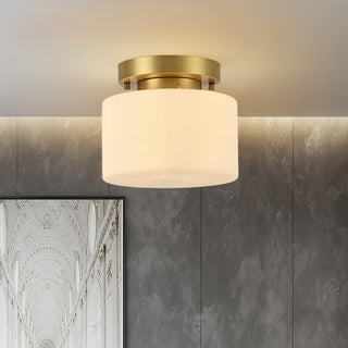 Elsilisra Plafonnier Flush Art Nordique Laiton Verre