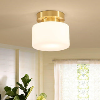 Elsilisra Plafonnier Flush Art Nordique Laiton Verre