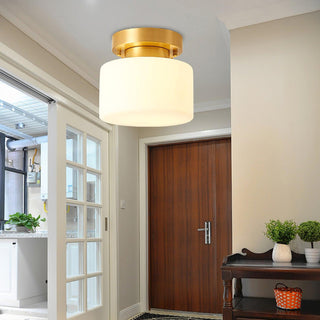 Elsilisra Plafonnier Flush Art Nordique Laiton Verre
