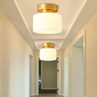 Elsilisra Plafonnier Flush Art Nordique Laiton Verre