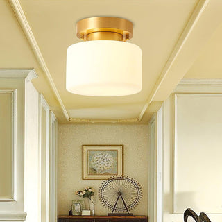 Elsilisra Plafonnier Flush Art Nordique Laiton Verre