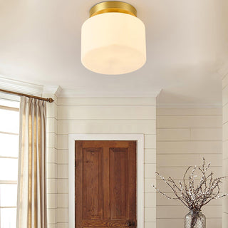 Elsilisra Plafonnier Flush Art Nordique Laiton Verre