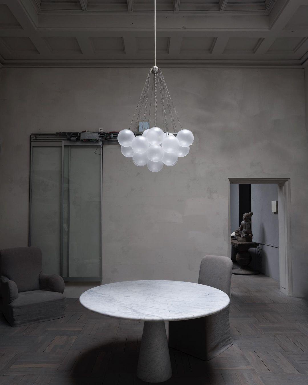 Rilora Lustre Bulles en Verre Satiné