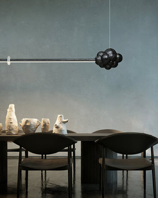 Lustra Suspension Minérale Nuage Bois Minimaliste