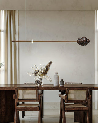 Lustra Suspension Minérale Nuage Bois Minimaliste