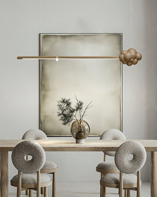Lustra Suspension Minérale Nuage Bois Minimaliste