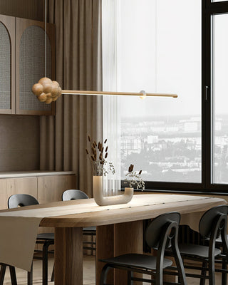 Lustra Suspension Minérale Nuage Bois Minimaliste