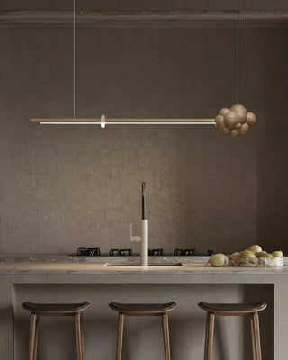 Lustra Suspension Minérale Nuage Bois Minimaliste