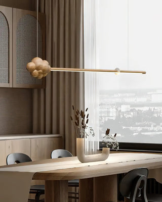 Lustra Suspension Minérale Nuage Bois Minimaliste