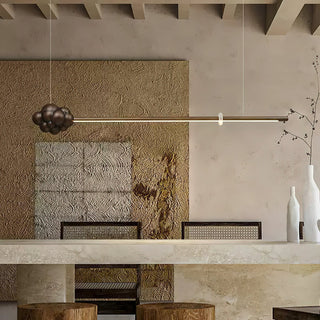 Lustra Suspension Minérale Nuage Bois Minimaliste