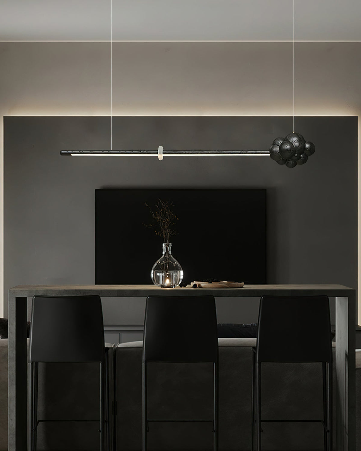 Cyrona Suspension Minérale Nuage Bois Minimaliste