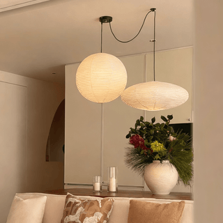 Washi Paper Whimsy Pendant Lamp-Neutral Decor
