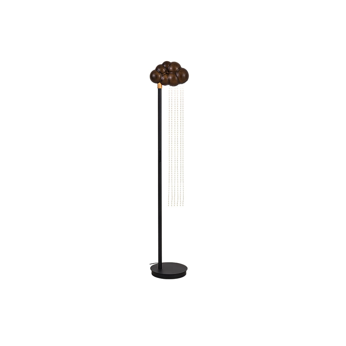 Orinyra Lampadaire en Métal Bronze à Rosace Nuageuse avec Détails Perles