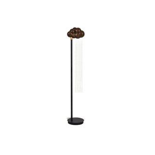 Orinyra Lampadaire en Métal Bronze à Rosace Nuageuse avec Détails Perles