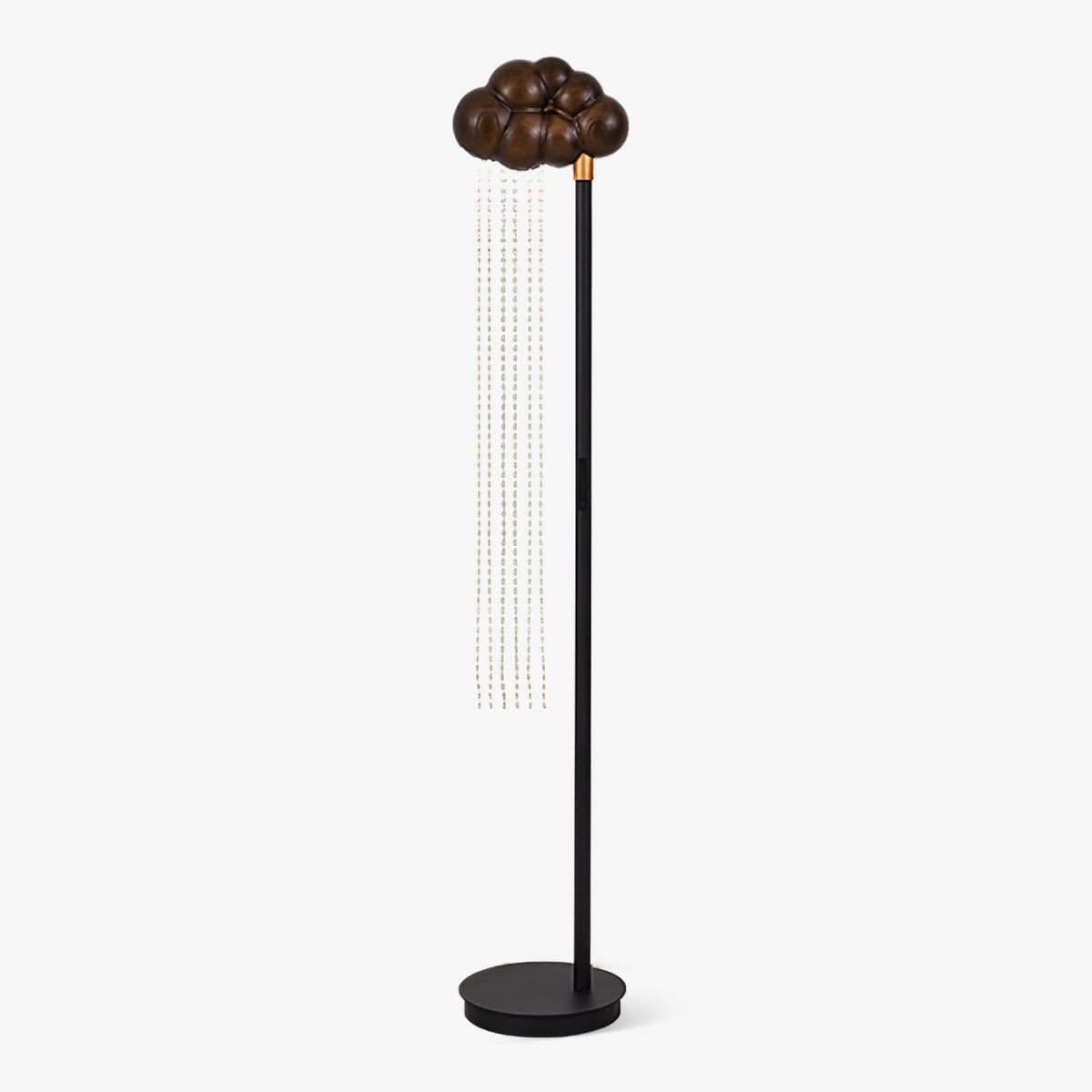 Orinyra Lampadaire en Métal Bronze à Rosace Nuageuse avec Détails Perles