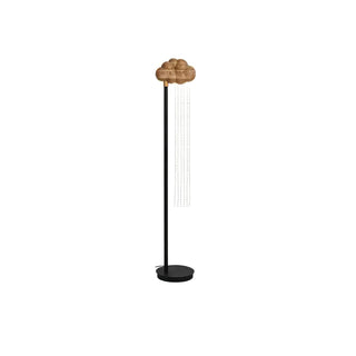 Orinyra Lampadaire en Métal Bronze à Rosace Nuageuse avec Détails Perles