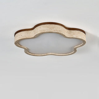 Yuki Marshmallow Five-Petal Cloudline Travertin Jaune Plafonnier