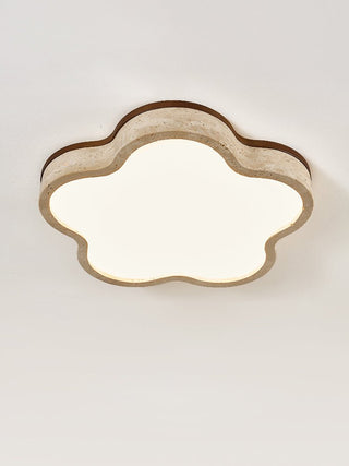 Yuki Marshmallow Five-Petal Cloudline Travertin Jaune Plafonnier