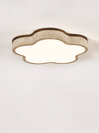 Yuki Marshmallow Five-Petal Cloudline Travertin Jaune Plafonnier