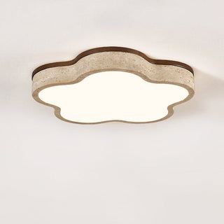 Yuki Marshmallow Five-Petal Cloudline Travertin Jaune Plafonnier