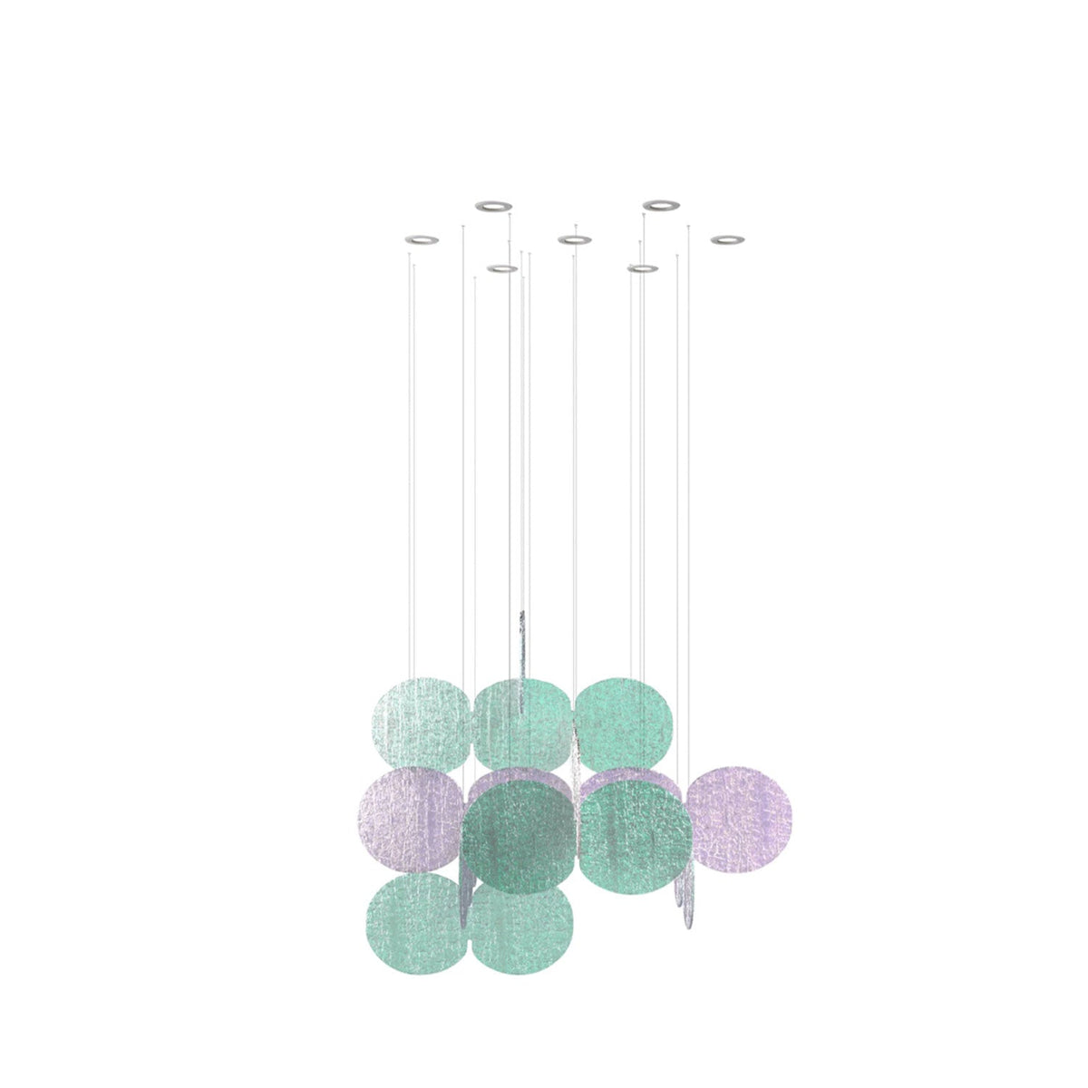 Clouds Iridescent Disc Chandelier-Neutral Decor