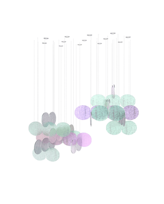 Clouds Iridescent Disc Chandelier-Neutral Decor