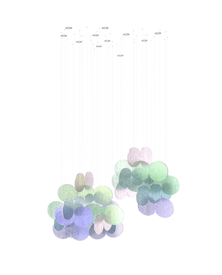 Clouds Iridescent Disc Chandelier-Neutral Decor