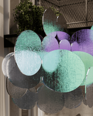 Clouds Iridescent Disc Chandelier-Neutral Decor