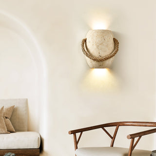 Coastal Rope Stone Wall Sconce-Neutral Decor