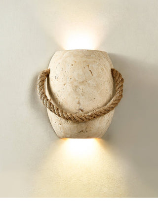 Coastal Rope Stone Wall Sconce-Neutral Decor