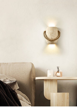 Coastal Rope Stone Wall Sconce-Neutral Decor