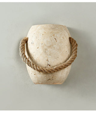 Coastal Rope Stone Wall Sconce-Neutral Decor