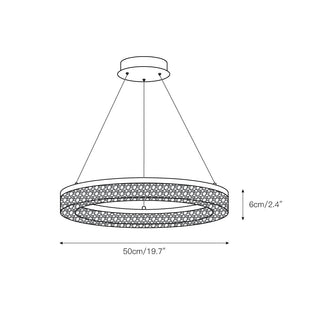 Idyll Lustre Rond LED Métal Résine Minimaliste Moderne